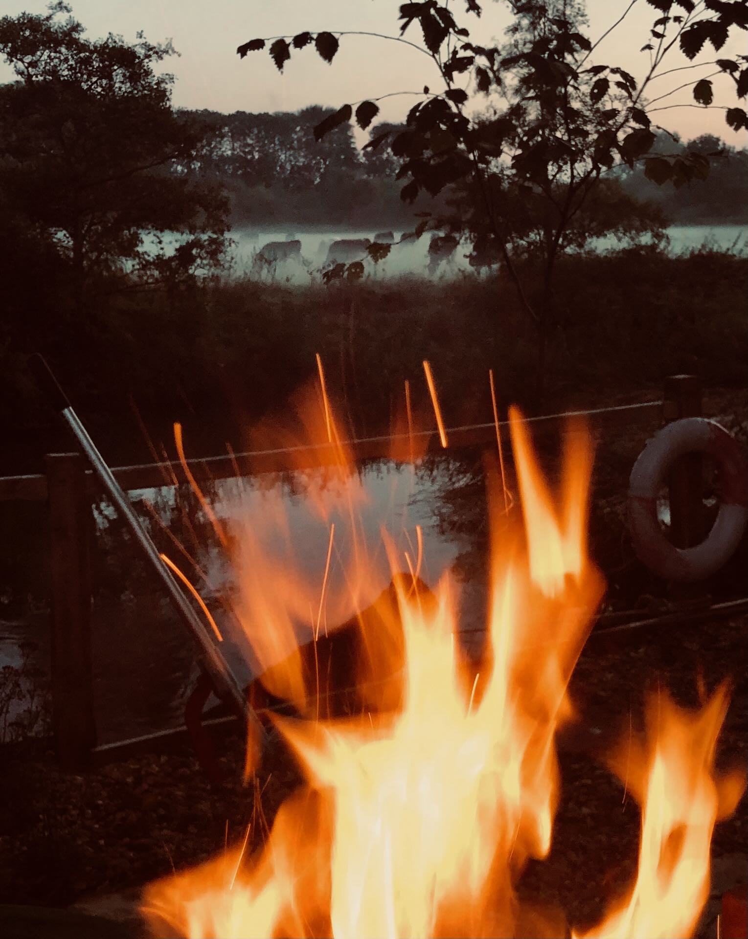 The retort firebox, quietly waiting between burns